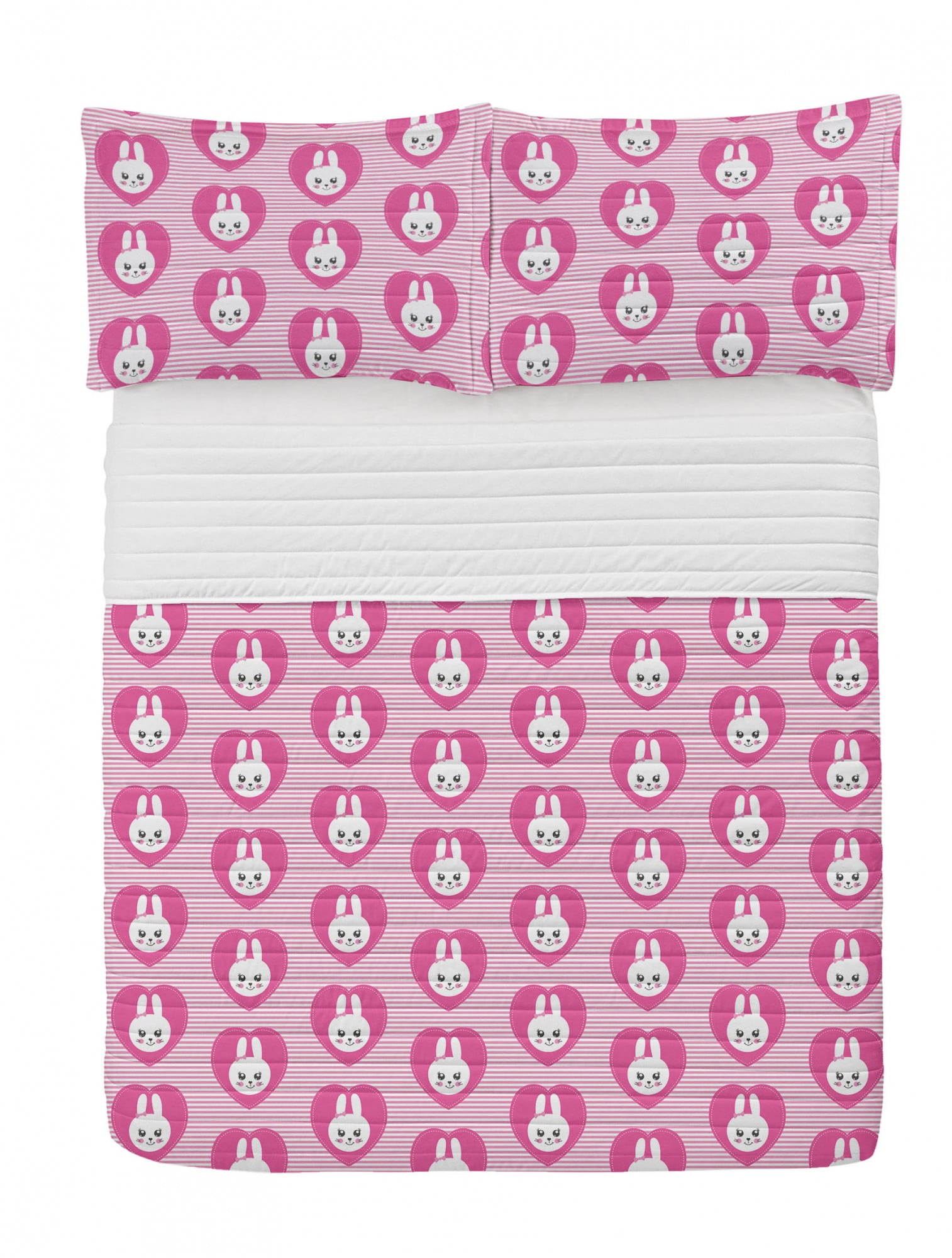 Navy and Pink Reversible Microfiber Queen Bedspread Set