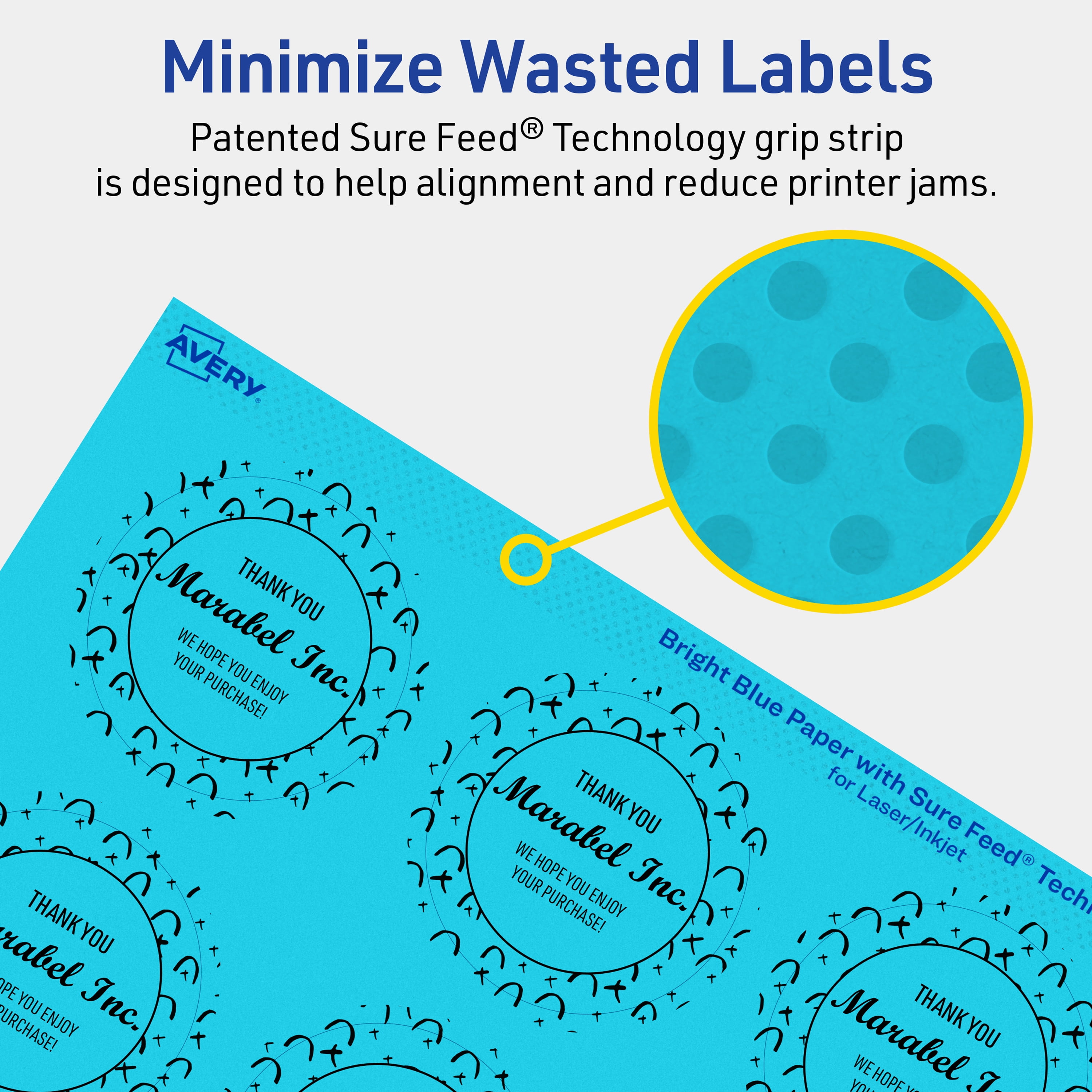 Avery Printable Round Labels, Bright Blue, 2" Diameter, 960ct