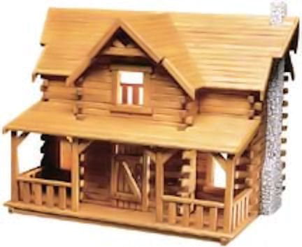 pioneer real wood log cabin dollhouse