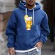 thumbnail image 1 of Sudadera con capucha para hombre, estilo casual, con cuello redondo, estampado, manga larga, blusa de poliéster, 1 of 5