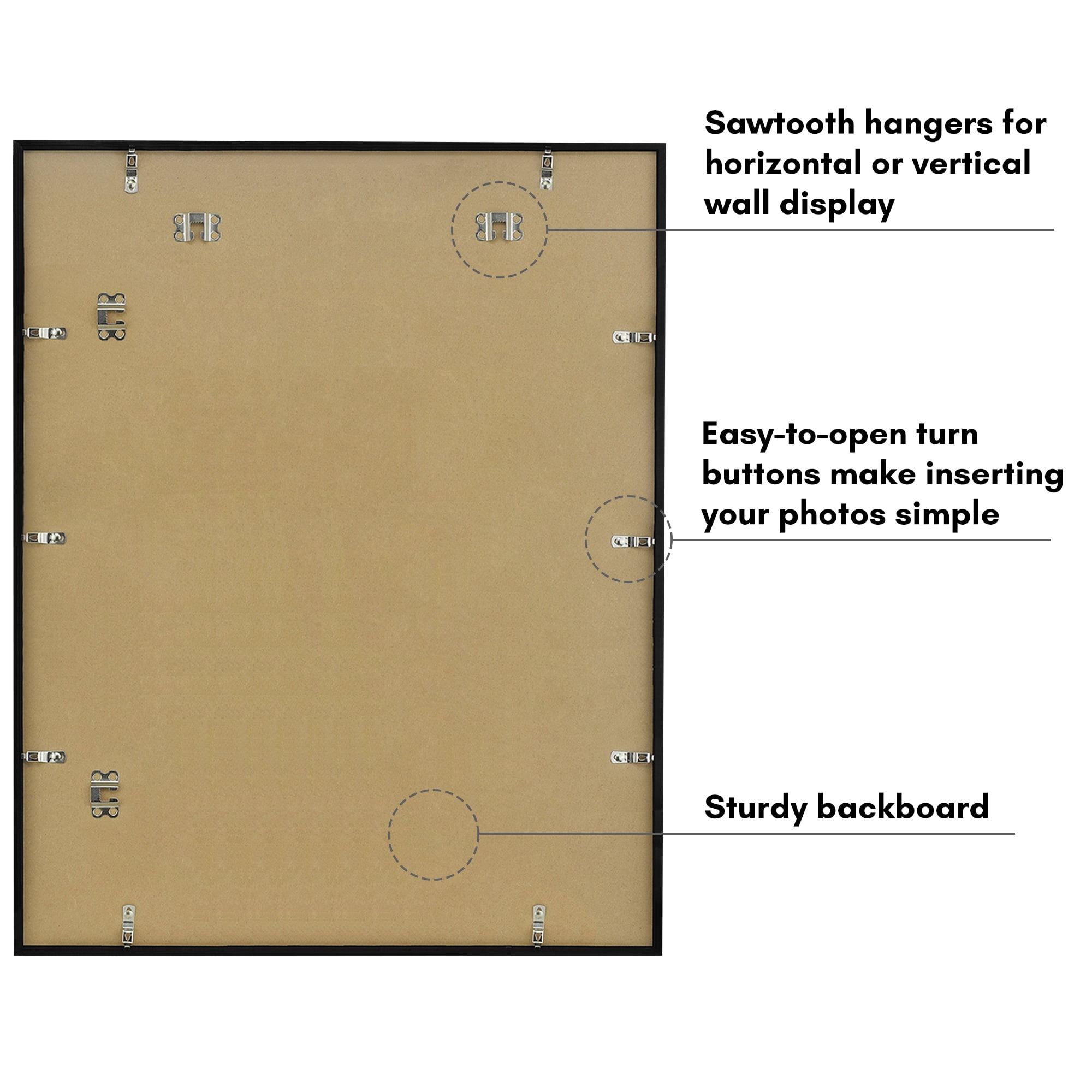 Americanflat 24x30 Picture Frame with Polished Plexiglass Streamline Collection Thin Border Wall - Black