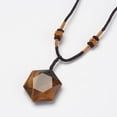 thumbnail image 2 of Natural Tiger Eye Pendant Necklaces with Nylon Cord 10.6 inch~13.7 inch(27cm~35cm), 2 of 2