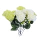 thumbnail image 1 of Ramo de rosas artificiales de seda con 10 flores realistas para decoración de bodas, cumpleaños y fiestas (blanco y verde claro), 1 of 7