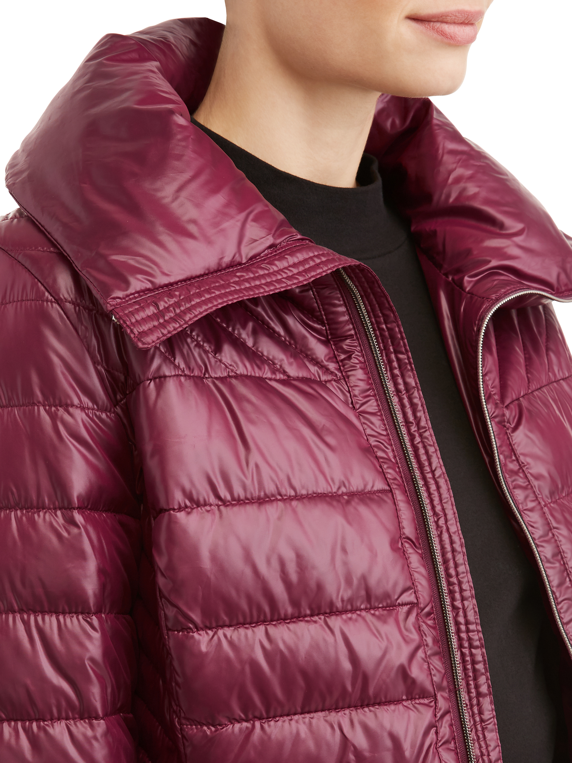 Women's Down Blend Quilted Jacket with Convertible Collar - image 4 of 5