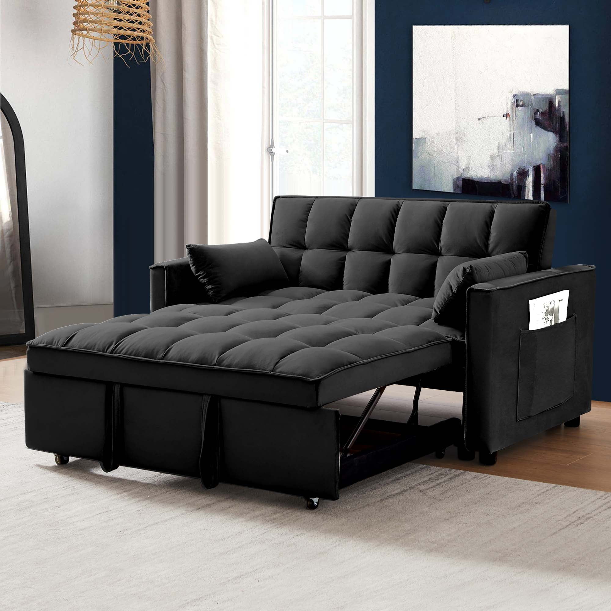 Momspeace Futon Sofa Bed Modern Convertible Sleeper sofa Couch with
