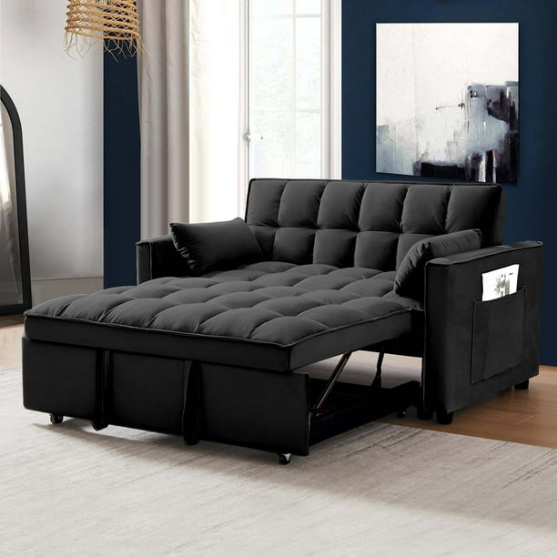 Momspeace Futon Sofa Bed Modern Convertible Sleeper sofa Couch with ...