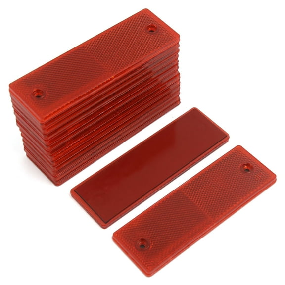 Unique Bargains Car Trailer Red Plastic Reflective Plate Sticky Reflector 145mm x 50mm 15PCS