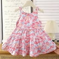 thumbnail image 4 of MEZZALL Girls Summer Floral Dress Casual Party Wear For Toddler Elegant Sleeveless A-Line O-Neck Holiday Dresses, 4 of 4