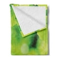 thumbnail image 2 of Leaves Soft Flannel Fleece Throw Blanket, Leaves in Water Spa Open Your with Nature Ecological Monochrome Photo, Cozy Plush for Indoor and Outdoor Use, 50" x 70", Green, by Ambesonne, 2 of 5