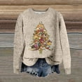 thumbnail image 2 of Women's 2025 Christmas Sweaters Funny Xmas Leopard Plaid Tree Print Long Sleeve Blouses Casual Trendy Stretch Comfy Pullover Tops, 2 of 4