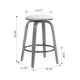 thumbnail image 3 of Set of 2 Ayala Silver Chrome Bar Stool, 3 of 6