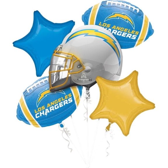 LOS ANGELES CHARGERS 5 Piece Party Supplies Decorations Foil Mylar Balloons