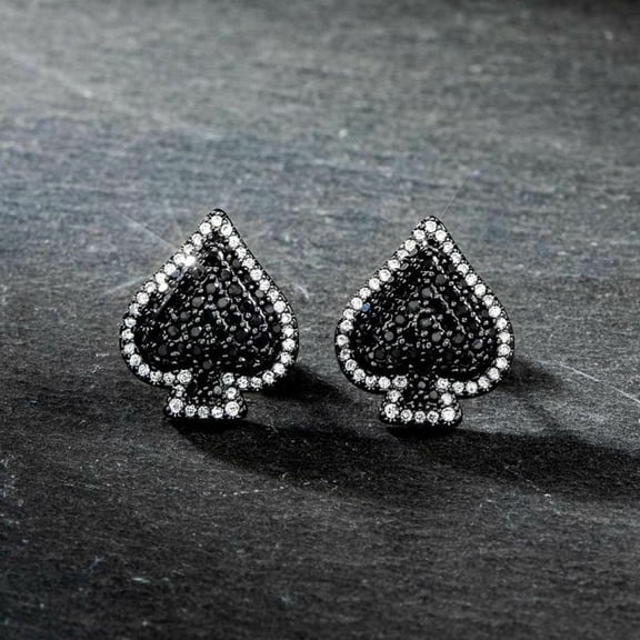 3 CT Round Cut Black Diamond Lab Created Stud Earrings 14K Black Gold Plated