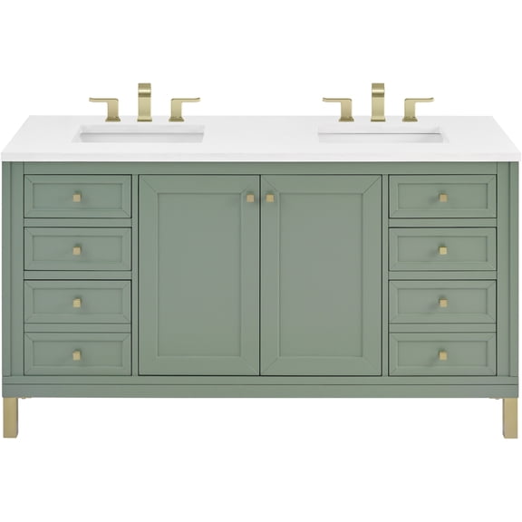 James Martin Vanities 503-V60D-SC-3WZ Chicago 60" Free Standing Double Basin Vanity Set -