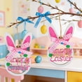 thumbnail image 2 of HuiXinOu Wooden Bunny Hanging Ornament Easter Party Home Decor Wall Shelf Decoration Spring Festival Gift for Kids Room Living Area, Pink, 2 of 6