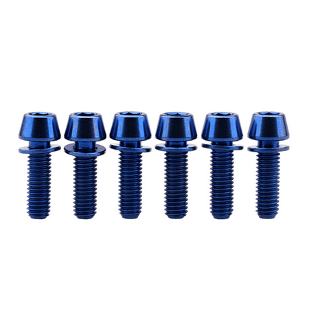 

Wanyifa Titanium Ti Allen Hex M5x16 18 20mm Tapered Head Bolt with Washer Screw for Bicycle Blue M5x18mm 6 Pcs