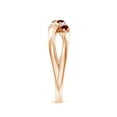 thumbnail image 5 of ANGARA Natural Round Ruby and Diamond Crossover Ring in 14K Rose Gold for Women (Size-2mm) | July Birthstone, Birthday, Anniversary, Jewelry Gift for Women | Natural Ruby Ring, 5 of 12