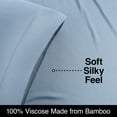 thumbnail image 5 of (2 pack) Allswell Soft & Silky 4-Piece Blue Illusion Rayon Derived from Bamboo Sateen Bed Sheet Set, Queen, 5 of 14