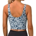 thumbnail image 3 of Fotbe Sunflowers Pattern Womens' Sports Bra Longline Wirefree Padded with Medium Support Sports Moisture-Wicking Workou Vest,Tank Top-, 3 of 9