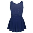 thumbnail image 2 of Hansber Kids Girls Sparkly Rhinestone Figure Ice Skating Roller Skating Ballet Dance Leotard Dress Navy Blue 16, 2 of 7