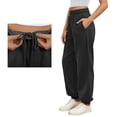 thumbnail image 2 of HJYCHN Women Cardo High Waist Casual Pants Loose Fit Comfortable Athletic Wear with Drawstring Elastic Waistband and Functional Pockets Black M, 2 of 9