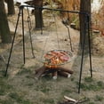 thumbnail image 5 of REDCAMP Swing Campfire Grill Stand, Collapsible Campfire Cooking Rack with 6 Hooks and Stainless Steel Grill Grate, Portable Dutch Oven Hanger for Bonfire and Outdoor Camping, Round, 5 of 9