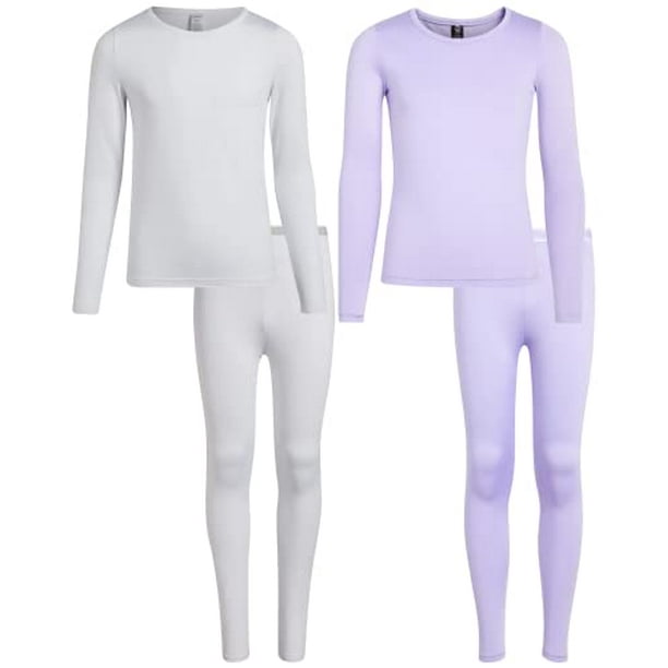 Girls' Thermal Underwear Set - 4 Piece Fleece Base Layer Long