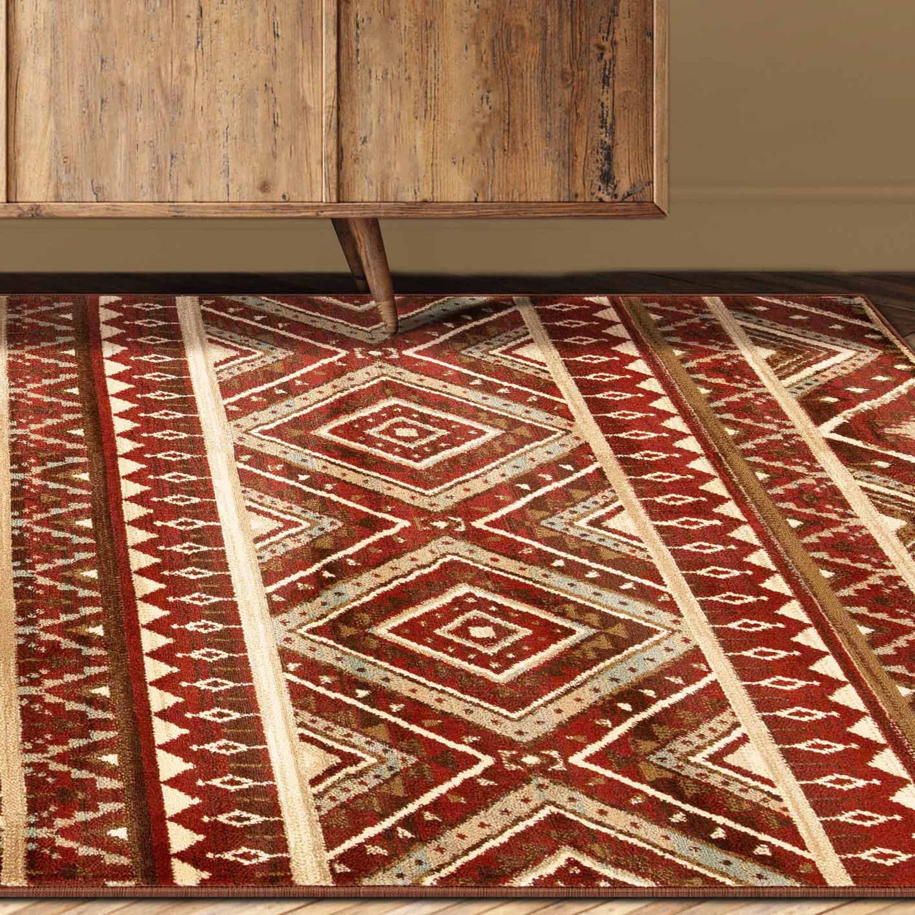 Superior Southwestern Rustic Power-Loomed Indoor Area Rug, Taupe, 5' x 8'