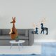 thumbnail image 2 of Y juego de figuras de reno, escultura animal única para dormitorio, estantería, sala de estar, oficina, fiesta, recuerdo, decoración del hogar, 2 of 8