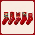 thumbnail image 2 of GDREDA Bas pour Enfants Mi-Mollet Chaussettes de Vacances Bas Festifs Bas de Noël pour Enfants Garçons Filles Famille Bas Rouges, 3-5 Ans, 2 of 4