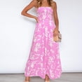 thumbnail image 4 of SMihono Robe Maxi Bohème d'Été pour Femmes Grande Taille Robe Longue Imprimée Florale Bohème Sans Bretelles pour Fête Robe de Plage, 4 of 5