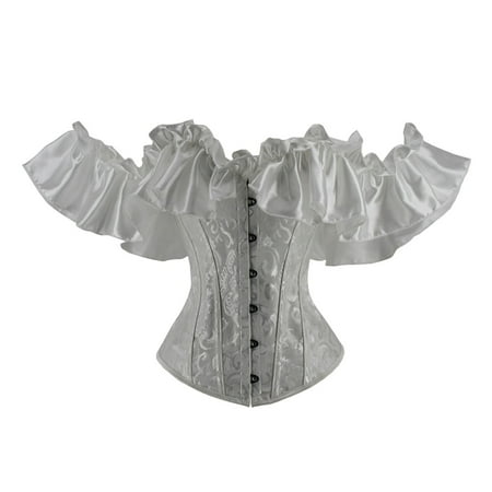 LARUYEKO Women Elegant Vintage Cap Sleeves Brocade Bustier Corset Top Capes for Women Mens Leather Pouches for Women Gothic Dresses for Women plus Size Sexy Gothic Clothes for Women plus Gothic Dress