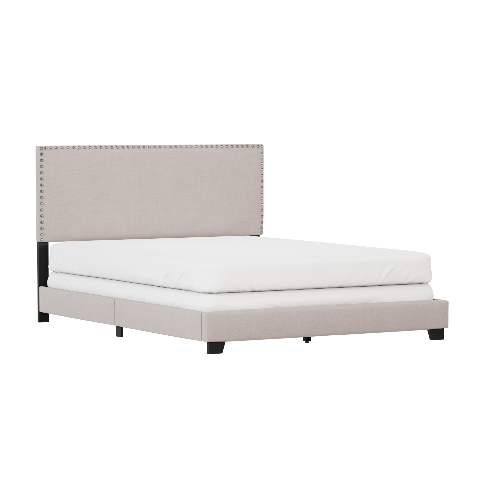 Willow Nailhead Trim Upholstered Queen Bed, Fog - image 9 of 16