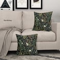 thumbnail image 5 of Ryan&nbsp; Botanical Print Floral Pillow Covers Set of 2, 16x16 Inches, Black Sage Green Spring Vintage Flower Plant Decorative Throw Pillow Cases Outdoor Farmhouse Decor for Sofa Couch Bed, 5 of 5