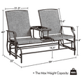 thumbnail image 3 of Yaheetech 2-Seater Texteline Glider Bench W/Table for Outdoor, Gray, 3 of 8