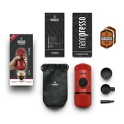 WACACO Nanopresso Portable Espresso Maker, Upgrade Version of Minipresso, 18 Bar Pressure, Mini Travel Coffee Machine, Manually Operated, Perfect for Camping and Hiking, Red