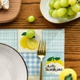 thumbnail image 2 of Sm:)e Patchwork Buffalo Plaid Lemon Summer Placemats Set of 4, 12 x 18 Inch,Seasonal Summer Lemon Kitchen Dining Table Decoration for Home Party Decor, 2 of 7