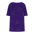 thumbnail image 4 of Plebaso Hauts pour Femmes Grande Taille Manches Courtes Blouses Plissées Décontractées Col Rond Été Tuniques Amples, 4 of 6