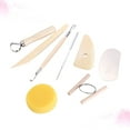 thumbnail image 4 of MasteelfCA 8Pcs Wooden Pottery Tool Kit Ceramics Carving Sculpting Modeling Trimming Tool Set Kit Size M, 4 of 7