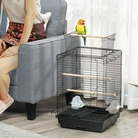Pawhut Bird Cage, Black, 22"H, Steel