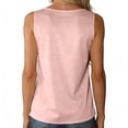thumbnail image 3 of Tank Tops for Women Crew Neck Sleeveless Basic Solid Color Summer Casual Layering Shirts Pink S, 3 of 3