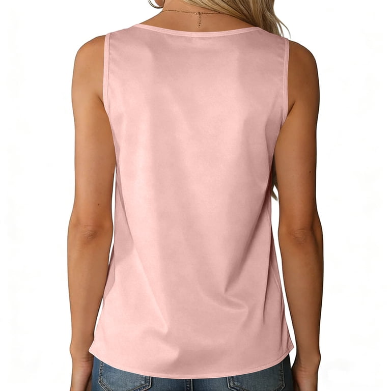 Silk Satin Tank Top for Women Summer Camisole 2026 Sleeveless