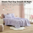 thumbnail image 4 of THD Purple Rainbow Printed Kids Bed Sheets - 4 Piece - Patterned Girls Bed Sheet Set - Wrinkle Resistant & Ultra Soft - Fits Mattresses up to 15 Inches Deep - Full, 4 of 6