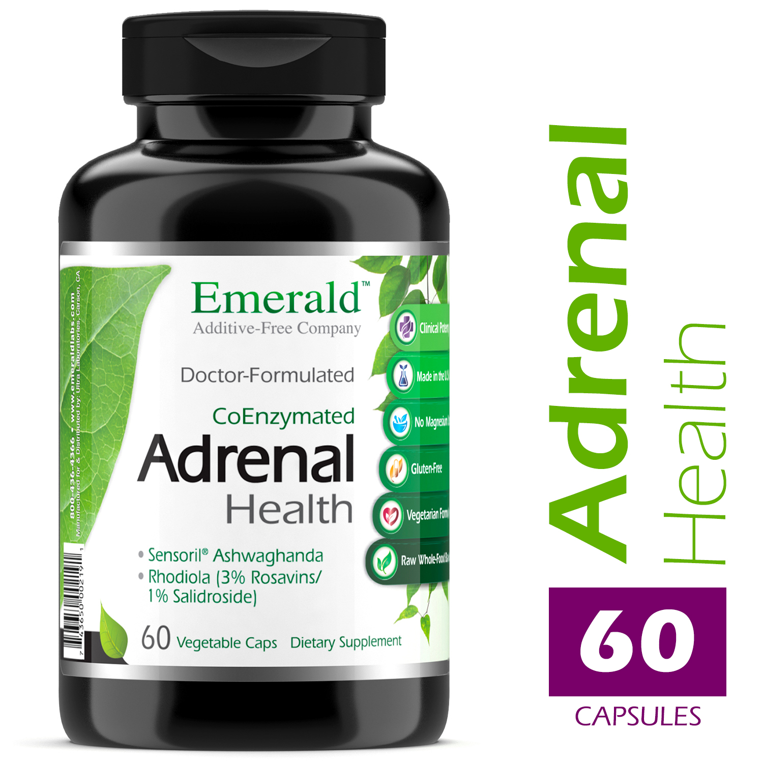 Emerald Laboratories Adrenal Health with Sensoril ® Ashwagandha for Improved Energy Levels