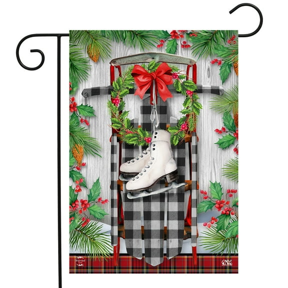 Briarwood Lane Winter Sled Garden Flag