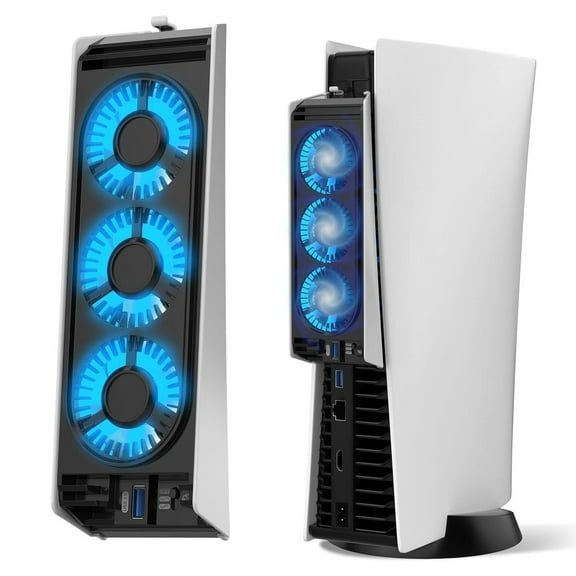 Cooling Fan for PS5 Quiet Cooler Fan with LED Light for PlayStation 5 Digital & Disc Edition Game Console-for PS5