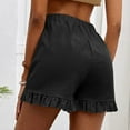 thumbnail image 5 of Women's Shorts Cute Ruffle Solid Color Elastic Waist Shorts Casual Loose Fit Summer Work Trendy Vacation Beach Shorts, 5 of 7