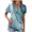 Blue #2, variant on Ganfancp Women Summer V-Neck Short Sleeve Tee Top Casual Print Blouse, Sizes S-2XL