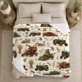 thumbnail image 5 of Vintage Tractors with Wheat and Windmills, Rustic Countryside Style for Tractor Lovers, Cozy Farm Scene, Flannel Blanket for Living Room and Reading Nook, Housewarming Gift and Farm Home Decor, 5 of 9