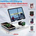 thumbnail image 6 of 6 in 1 Wireless Charger for Apple Device, 30W Foldable Wired Charging for ipad with Clock & 7 Color Ambient Light, Nightstand Charger Station for iPhone 17/16/15/iWatch Series/AirPods 4/Pro 3(White), 6 of 8